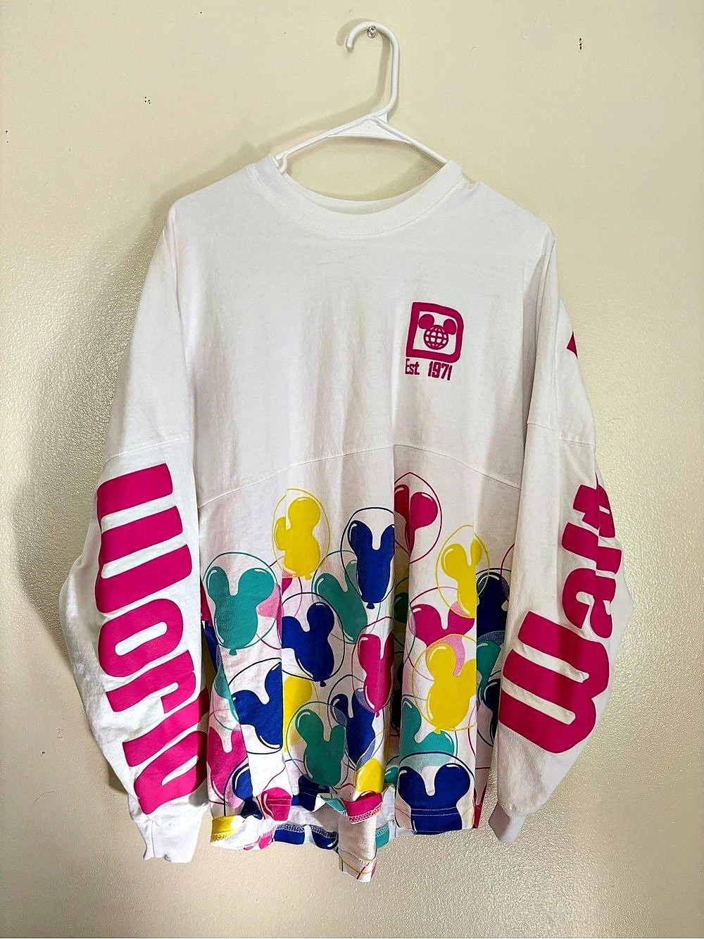 Disney Spirit Jersey Graphic Long Sleeve Size Medium